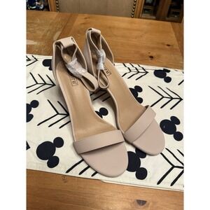 Evening Wear Heels - IDIFU, Women's Size 8.5 Strappy Beige Nude Block Heel New